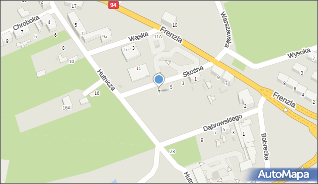 Bytom, Skośna, 7, mapa Bytomia