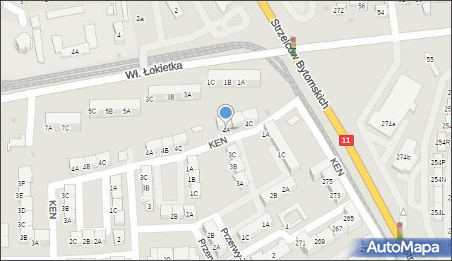 Bytom, Skwer Na Stroszku, 4A, mapa Bytomia