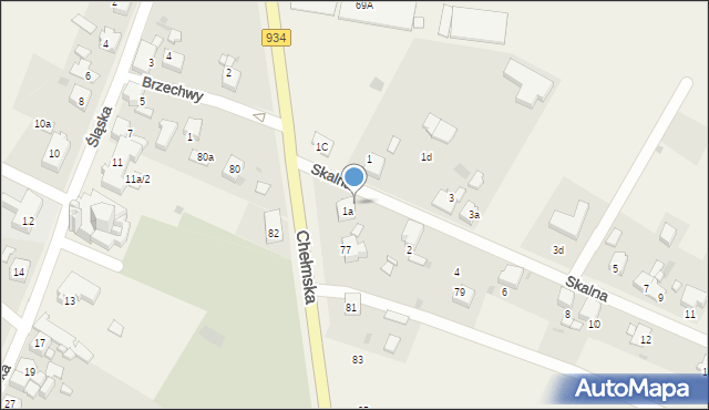 Chełm Śląski, Skalna, 2b, mapa Chełm Śląski