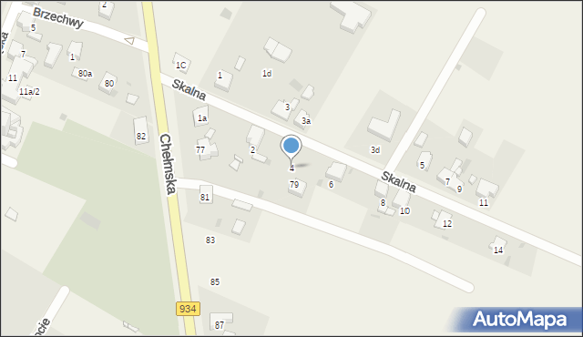 Chełm Śląski, Skalna, 4, mapa Chełm Śląski