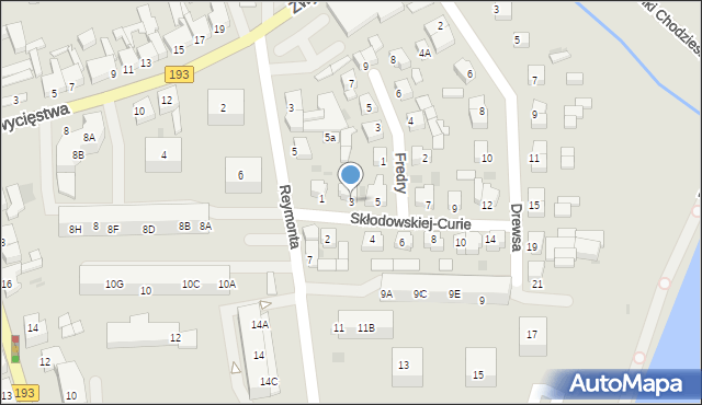 Chodzież, Skłodowskiej-Curie Marii, 3, mapa Chodzież