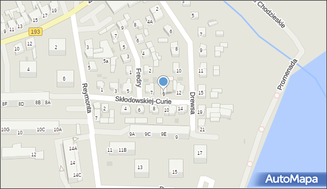 Chodzież, Skłodowskiej-Curie Marii, 9, mapa Chodzież