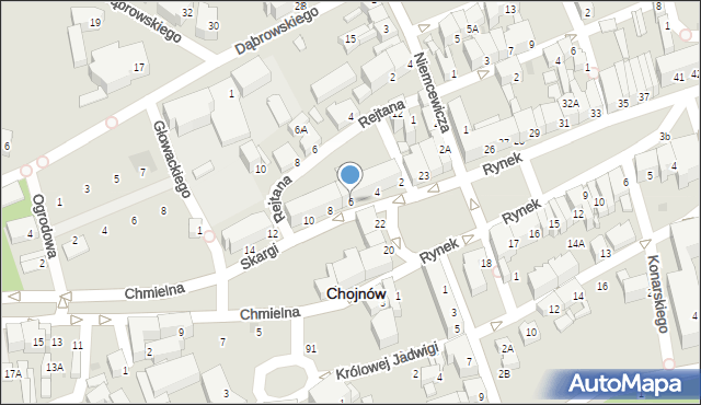Chojnów, Skargi Piotra, ks., 6, mapa Chojnów