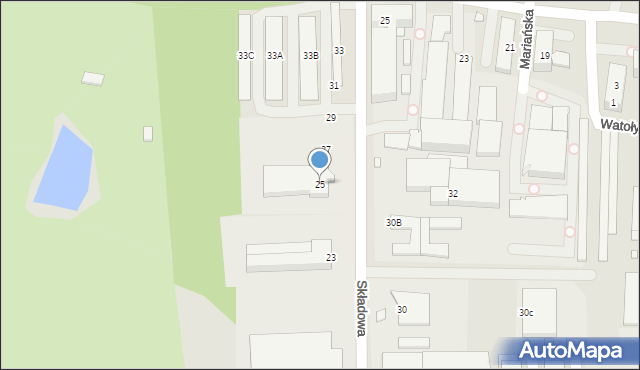 Chorzów, Składowa, 25, mapa Chorzów