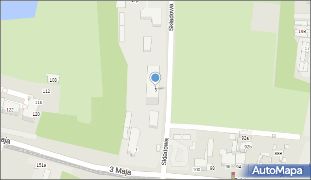 Chorzów, Składowa, 3, mapa Chorzów