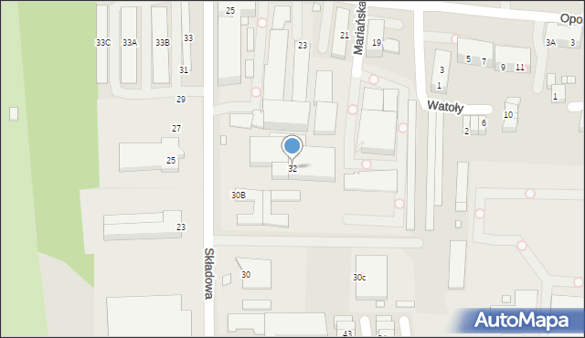 Chorzów, Składowa, 32, mapa Chorzów