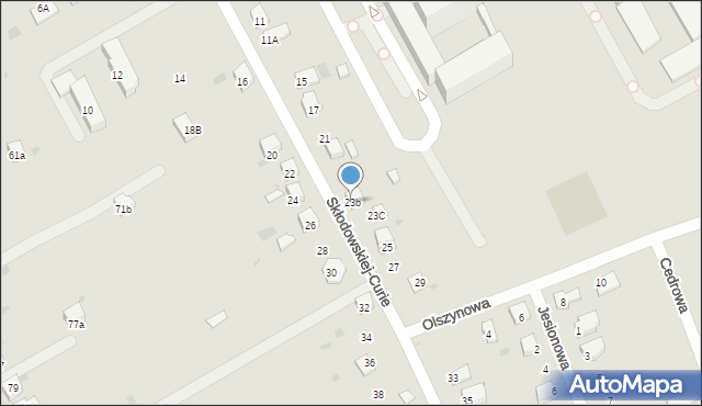 Chrzanów, Skłodowskiej-Curie Marii, 23b, mapa Chrzanów
