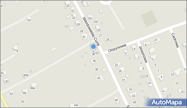 Chrzanów, Skłodowskiej-Curie Marii, 34, mapa Chrzanów