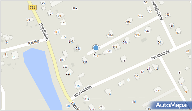 Chrzanów, Skłodowskiej-Curie Marii, 54g, mapa Chrzanów