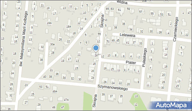 Ciechanów, Skrajna, 14, mapa Ciechanów