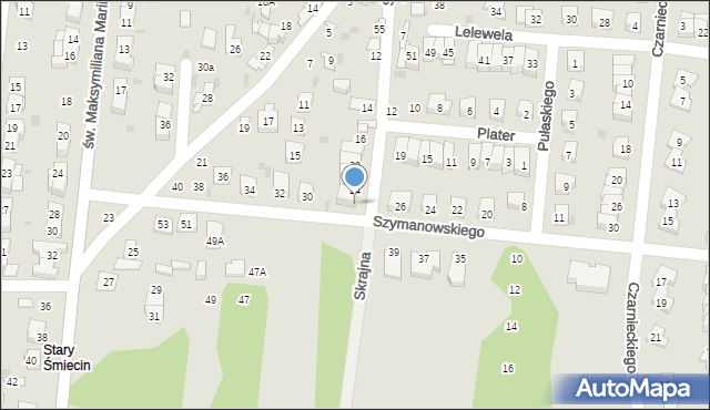 Ciechanów, Skrajna, 26, mapa Ciechanów