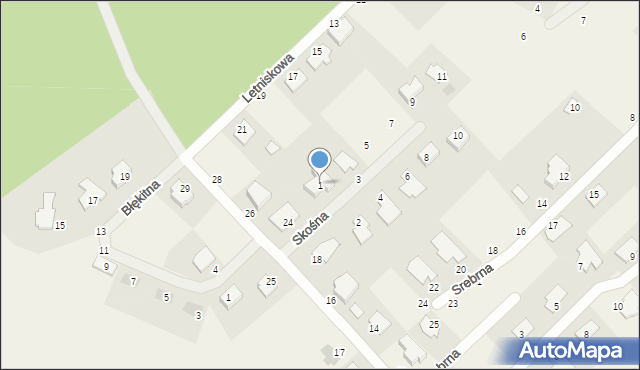 Ciele, Skośna, 1, mapa Ciele