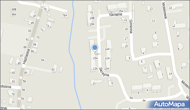 Cieszyn, Skrajna, 15B, mapa Cieszyna