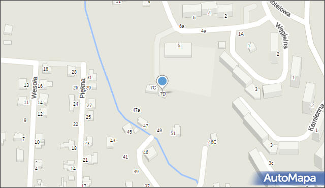 Cieszyn, Skrajna, 7D, mapa Cieszyna