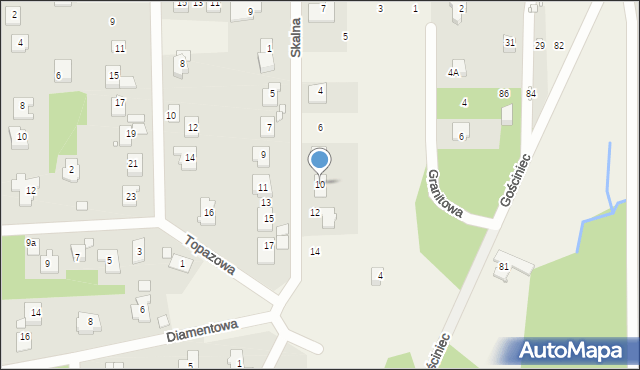 Czarnów, Skalna, 10, mapa Czarnów