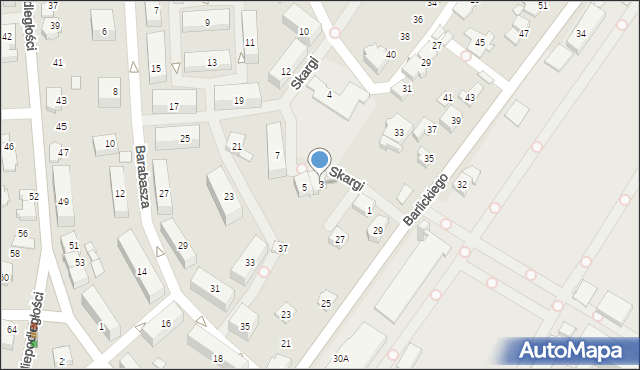 Czechowice-Dziedzice, Skargi Piotra, ks., 3, mapa Czechowic-Dziedzic