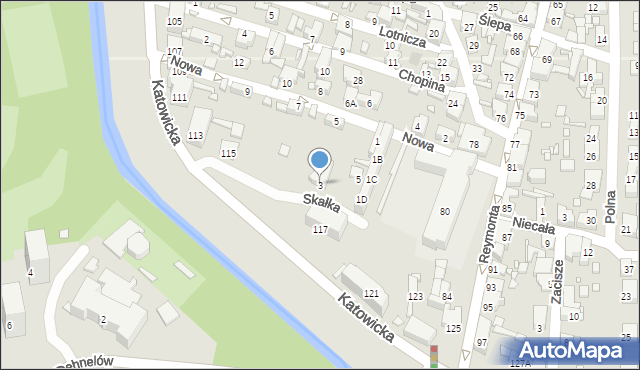 Czeladź, Skałka, 3, mapa Czeladź