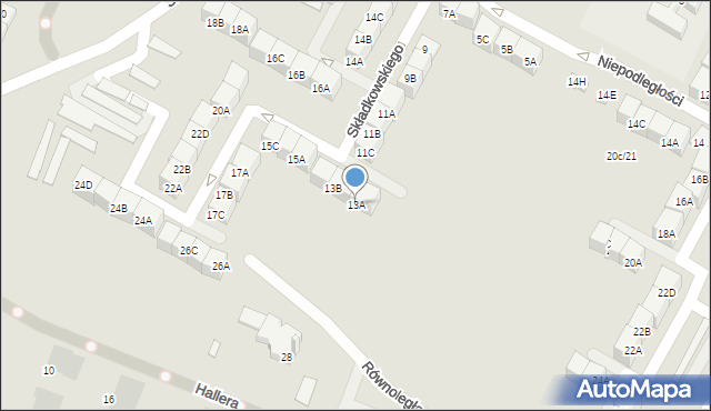 Czeladź, Składkowskiego, 13A, mapa Czeladź