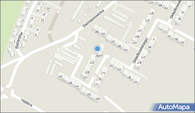 Czeladź, Składkowskiego, 20A, mapa Czeladź