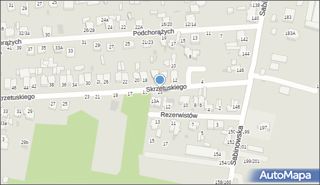 Częstochowa, Skrzetuskiego, 13, mapa Częstochowy