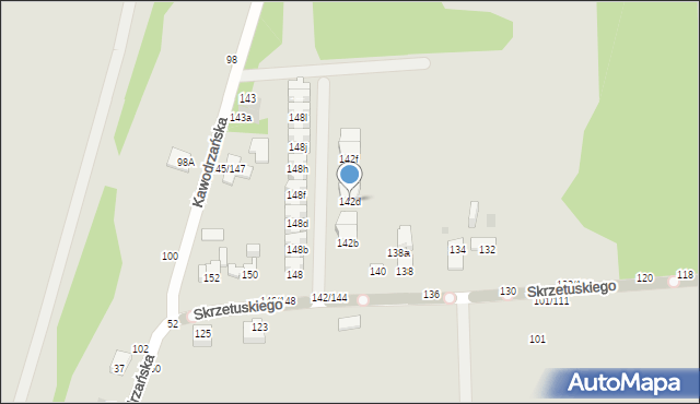 Częstochowa, Skrzetuskiego, 142d, mapa Częstochowy