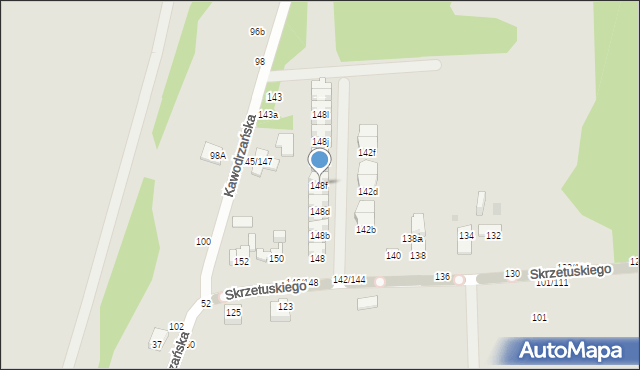 Częstochowa, Skrzetuskiego, 148f, mapa Częstochowy