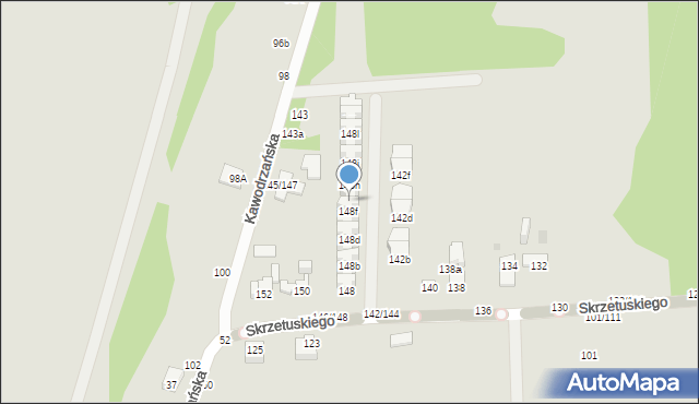 Częstochowa, Skrzetuskiego, 148g, mapa Częstochowy