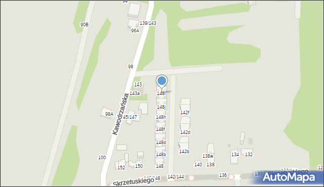 Częstochowa, Skrzetuskiego, 148l, mapa Częstochowy