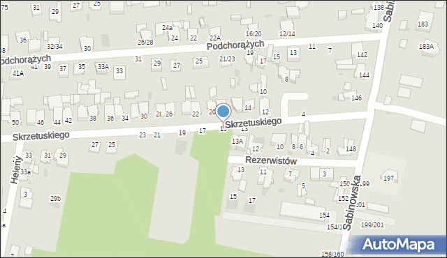 Częstochowa, Skrzetuskiego, 15, mapa Częstochowy