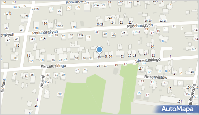 Częstochowa, Skrzetuskiego, 30, mapa Częstochowy