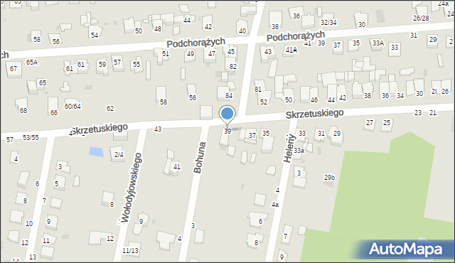 Częstochowa, Skrzetuskiego, 39, mapa Częstochowy