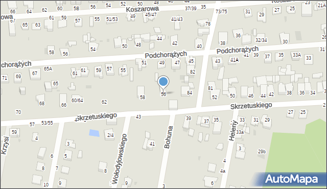Częstochowa, Skrzetuskiego, 56, mapa Częstochowy