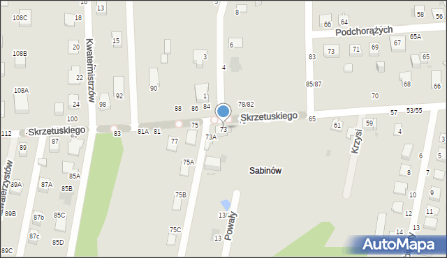 Częstochowa, Skrzetuskiego, 73, mapa Częstochowy