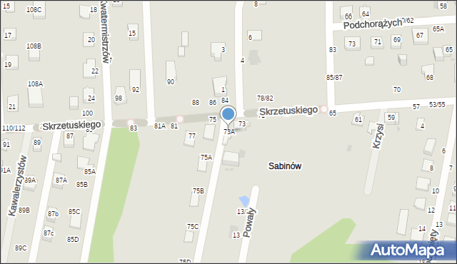 Częstochowa, Skrzetuskiego, 73A, mapa Częstochowy