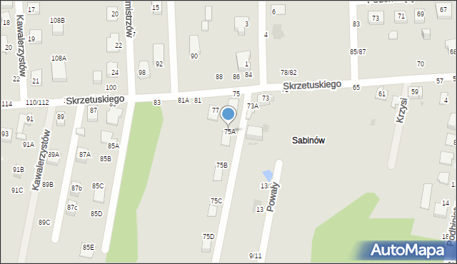 Częstochowa, Skrzetuskiego, 75A, mapa Częstochowy