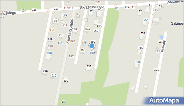 Częstochowa, Skrzetuskiego, 85D, mapa Częstochowy