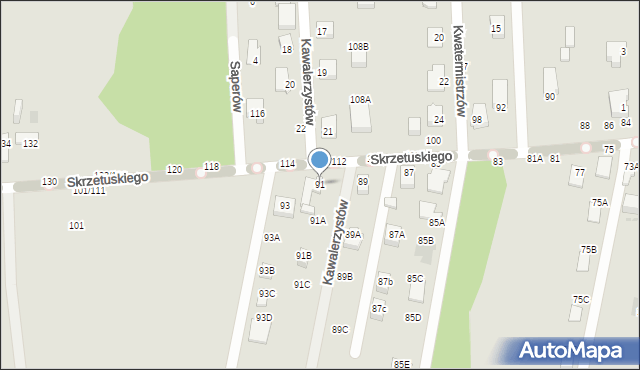 Częstochowa, Skrzetuskiego, 91, mapa Częstochowy