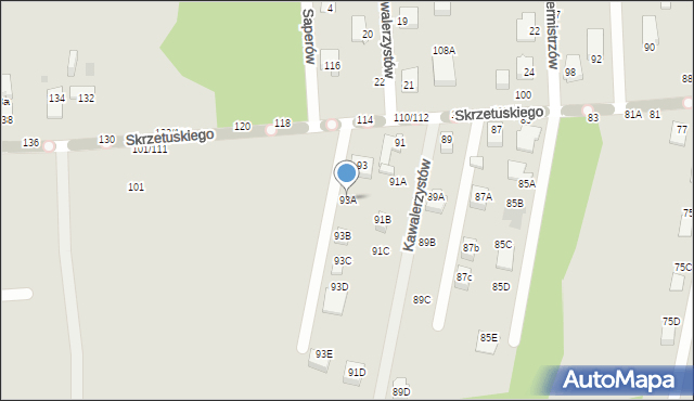 Częstochowa, Skrzetuskiego, 93A, mapa Częstochowy