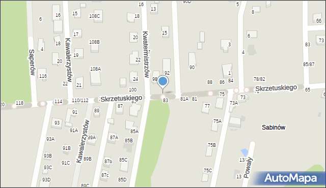 Częstochowa, Skrzetuskiego, 96, mapa Częstochowy