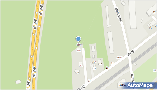 Częstochowa, Skargi Piotra, ks., 11B, mapa Częstochowy