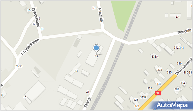 Częstochowa, Skargi Piotra, ks., 45, mapa Częstochowy