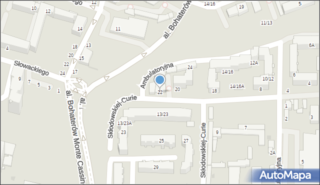 Częstochowa, Skłodowskiej-Curie Marii, 22, mapa Częstochowy