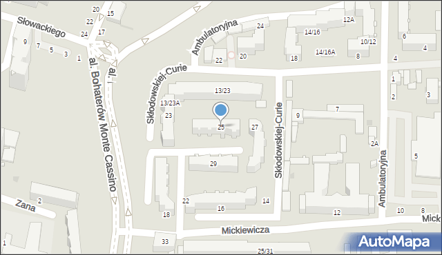 Częstochowa, Skłodowskiej-Curie Marii, 25, mapa Częstochowy