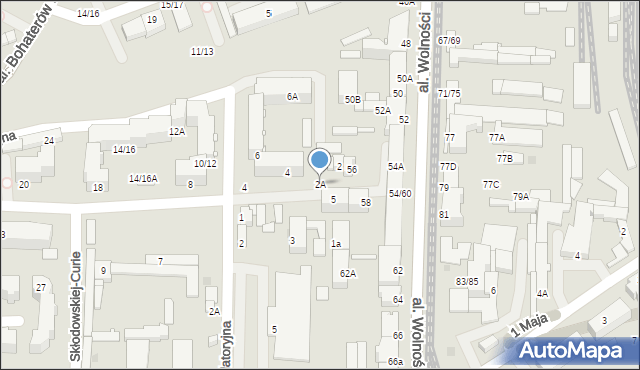 Częstochowa, Skłodowskiej-Curie Marii, 2A, mapa Częstochowy