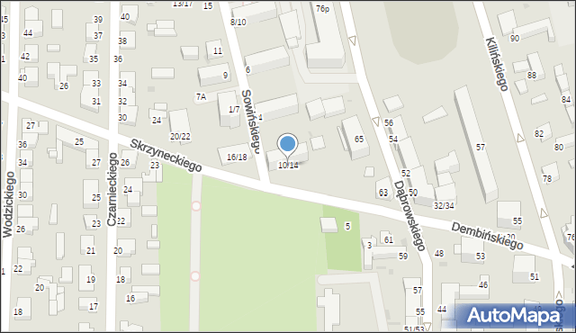 Częstochowa, Skrzyneckiego Jana, gen., 10/14, mapa Częstochowy