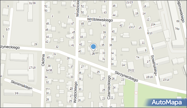 Częstochowa, Skrzyneckiego Jana, gen., 26, mapa Częstochowy