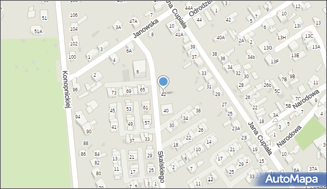 Dąbrowa Górnicza, Skalskiego Stanisława, gen., 42, mapa Dąbrowa Górnicza