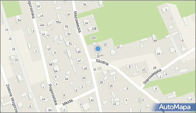 Dąbrówka, Skośna, 14, mapa Dąbrówka