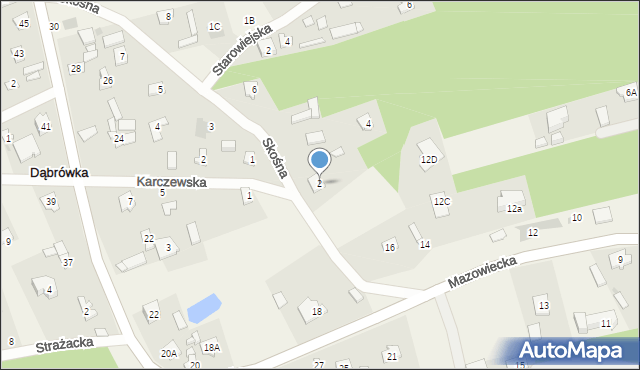 Dąbrówka, Skośna, 2, mapa Dąbrówka