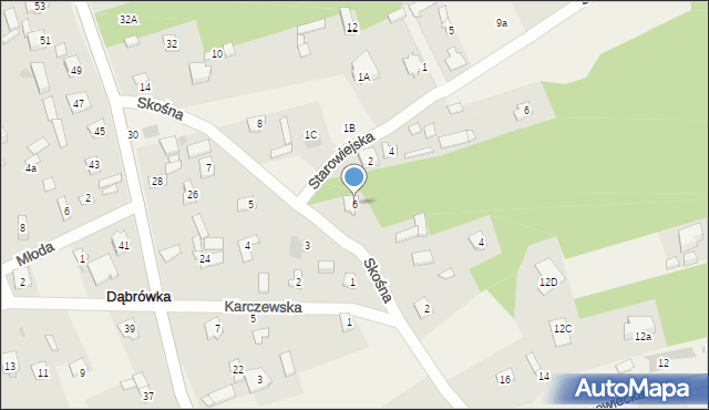 Dąbrówka, Skośna, 6, mapa Dąbrówka
